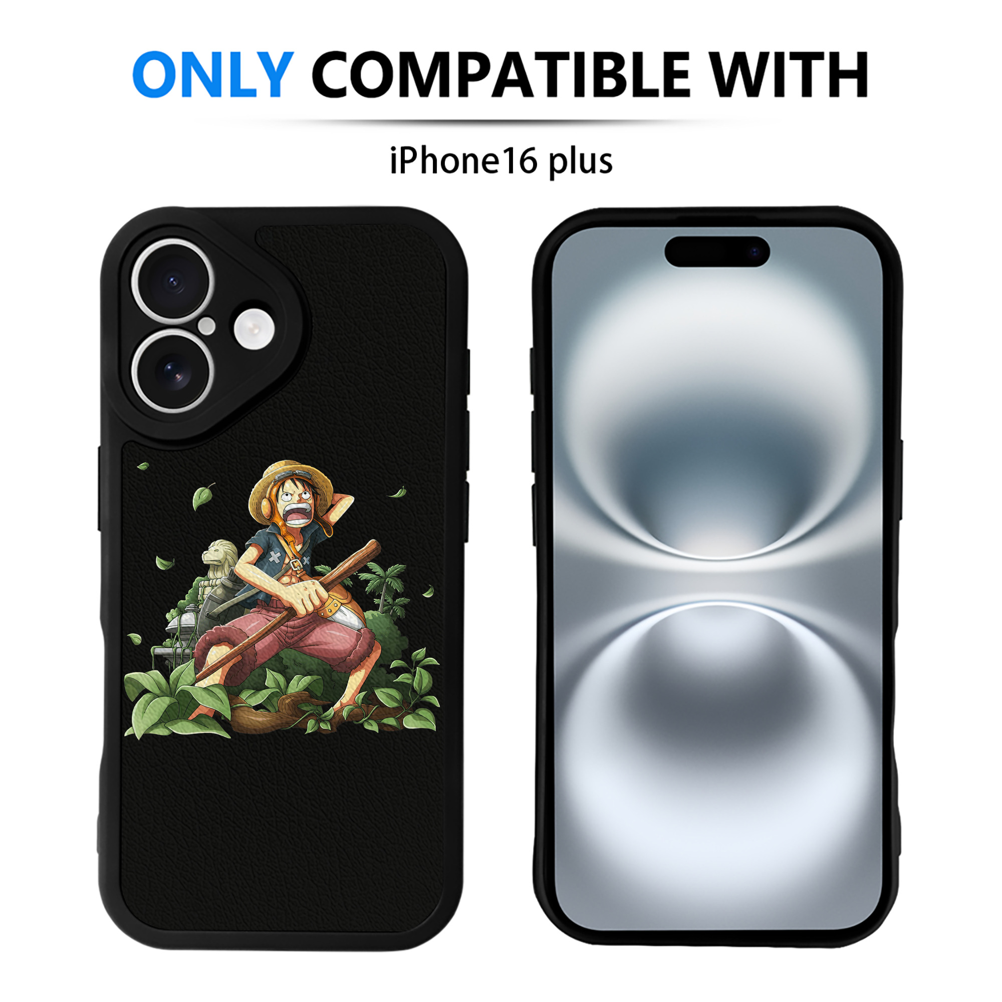 （画像用） ワンピース モンキー・D・ルフィ ONE PIECE Monkey D. Luffy 【iPhone 16シリーズ対応】シリコンスマホケース（レザー調） 材質：シリコン
